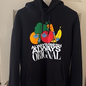 Adidas Black Hoodie with Colorful GraphicALWAYS FRESH ALWAYS ORIGINAL